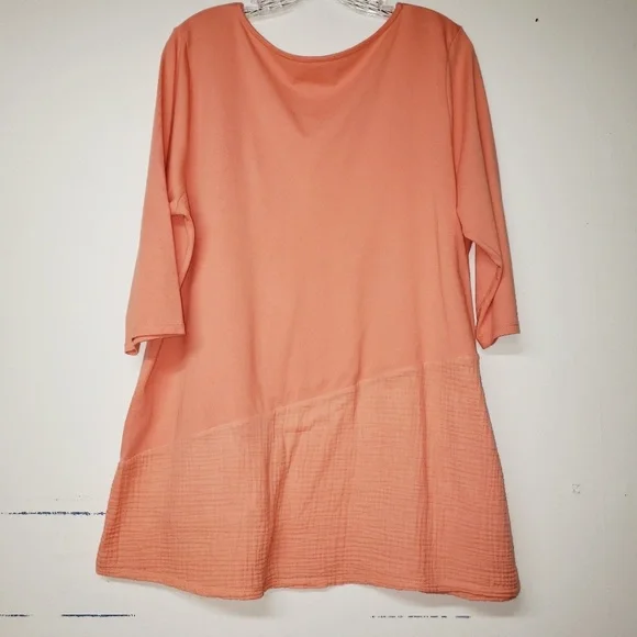 Pure J Jill Tunic With Pocket Size Large Coral - Picture 3 of 6